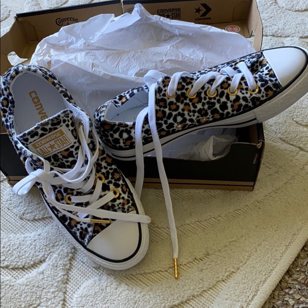 Converse animal print shoes